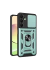 Samsung Galaxy A16 5G Kılıf Pars Lens Yüzüklü Silikon - Yeşil