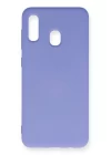 Samsung Galaxy A20 Kılıf Nano içi Kadife Silikon - Lila