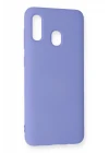 Samsung Galaxy A20 Kılıf Nano içi Kadife Silikon - Lila
