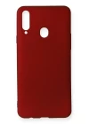 Samsung Galaxy A20S Kılıf First Silikon - Bordo