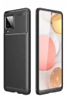 Samsung Galaxy A22 Kılıf Auto Focus Karbon Kapak - Siyah