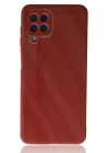 Samsung Galaxy A22 Kılıf Glass Kapak - Bordo