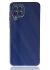 Samsung Galaxy A22 Kılıf Glass Kapak - Lacivert