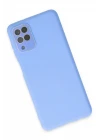 Samsung Galaxy A22 Kılıf Lansman Glass Kapak - Mavi