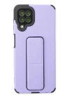 Samsung Galaxy A22 Kılıf Mega Standlı Silikon - Lila