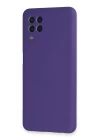 Samsung Galaxy A22 Kılıf Nano içi Kadife Silikon - Mor