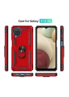 Samsung Galaxy A22 Kılıf Sofya Yüzüklü Silikon Kapak - Kırmızı