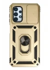 Samsung Galaxy A23 4G Kılıf Pars Lens Yüzüklü Silikon - Gold