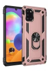 Samsung Galaxy A31 Kılıf Sofya Yüzüklü Silikon Kapak - Rose