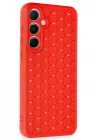 Samsung Galaxy A35 5G Kılıf Petek Silikon Kapak - Kırmızı