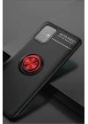 Samsung Galaxy A71 Kılıf Range Yüzüklü Silikon - Siyah-Kırmızı