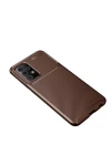 Samsung Galaxy A72 Kılıf Auto Focus Karbon Kapak - Kahverengi