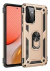 Samsung Galaxy A72 Kılıf Sofya Yüzüklü Silikon Kapak - Gold