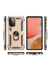 Samsung Galaxy A72 Kılıf Sofya Yüzüklü Silikon Kapak - Gold