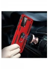 Samsung Galaxy A72 Kılıf Sofya Yüzüklü Silikon Kapak - Kırmızı