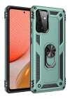 Samsung Galaxy A72 Kılıf Sofya Yüzüklü Silikon Kapak - Yeşil