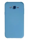Samsung Galaxy J7 Kılıf Nano içi Kadife Silikon - Mavi