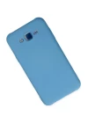 Samsung Galaxy J7 Kılıf Nano içi Kadife Silikon - Mavi