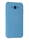 Samsung Galaxy J7 Kılıf Nano içi Kadife Silikon - Mavi
