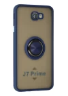 Samsung Galaxy J7 Prime Kılıf Montreal Yüzüklü Silikon Kapak - Lacivert
