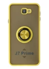 Samsung Galaxy J7 Prime Kılıf Montreal Yüzüklü Silikon Kapak - Sarı