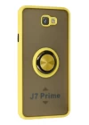 Samsung Galaxy J7 Prime Kılıf Montreal Yüzüklü Silikon Kapak - Sarı