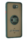 Samsung Galaxy J7 Prime Kılıf Montreal Yüzüklü Silikon Kapak - Yeşil