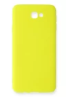 Samsung Galaxy J7 Prime Kılıf Nano içi Kadife Silikon - Sarı