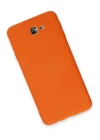Samsung Galaxy J7 Prime Kılıf Nano içi Kadife Silikon - Turuncu