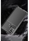 Samsung Galaxy M30S Kılıf Auto Focus Karbon Kapak - Kahverengi