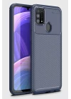 Samsung Galaxy M31 Kılıf Auto Focus Karbon Kapak - Lacivert