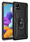 Samsung Galaxy M31S Kılıf Sofya Yüzüklü Silikon Kapak - Siyah