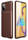 Samsung Galaxy M51 Kılıf Auto Focus Karbon Kapak - Kahverengi