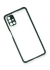 Samsung Galaxy M51 Kılıf Miami Şeffaf Silikon - Koyu Yeşil