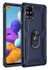 Samsung Galaxy M51 Kılıf Sofya Yüzüklü Silikon Kapak - Lacivert