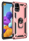 Samsung Galaxy M51 Kılıf Sofya Yüzüklü Silikon Kapak - Rose