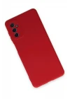 Samsung Galaxy M52 5G Kılıf Nano içi Kadife Silikon - Kırmızı
