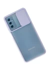 Samsung Galaxy M52 5G Kılıf Palm Buzlu Kamera Sürgülü Silikon - Lila