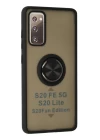 Samsung Galaxy S20 FE Kılıf Montreal Yüzüklü Silikon Kapak - Siyah