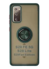 Samsung Galaxy S20 FE Kılıf Montreal Yüzüklü Silikon Kapak - Yeşil