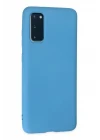 Samsung Galaxy S20 Kılıf Nano içi Kadife Silikon - Mavi