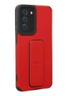 Samsung Galaxy S21 FE Kılıf Mega Standlı Silikon - Kırmızı