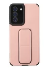 Samsung Galaxy S21 FE Kılıf Mega Standlı Silikon - Pudra