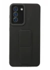 Samsung Galaxy S21 FE Kılıf Mega Standlı Silikon - Siyah