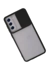 Samsung Galaxy S21 FE Kılıf Palm Buzlu Kamera Sürgülü Silikon - Siyah