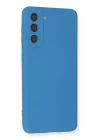 Samsung Galaxy S21 Kılıf Nano içi Kadife Silikon - Mavi