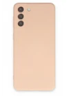 Samsung Galaxy S21 Kılıf Nano içi Kadife Silikon - Pudra