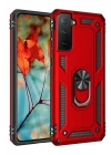 Samsung Galaxy S21 Kılıf Sofya Yüzüklü Silikon Kapak - Kırmızı