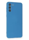 Samsung Galaxy S21 Plus Kılıf Nano içi Kadife Silikon - Mavi