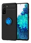 Samsung Galaxy S21 Plus Kılıf Range Yüzüklü Silikon - Siyah-Mavi